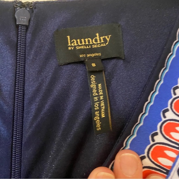 Laundry By Shelli Segal Blue and Orange Dress - Picture 4 of 12